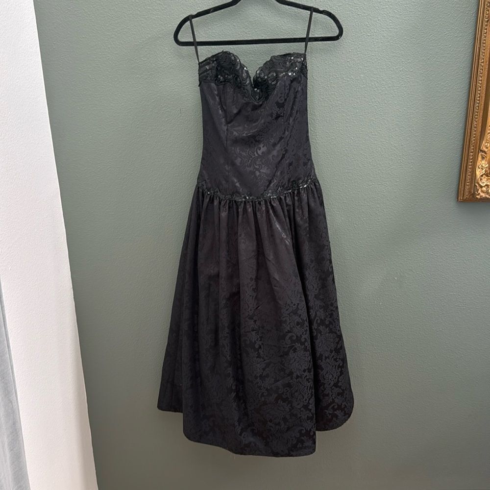Vintage 80s Dress Scott McClintock Formal Strapless Bow Sz 6 Women’s